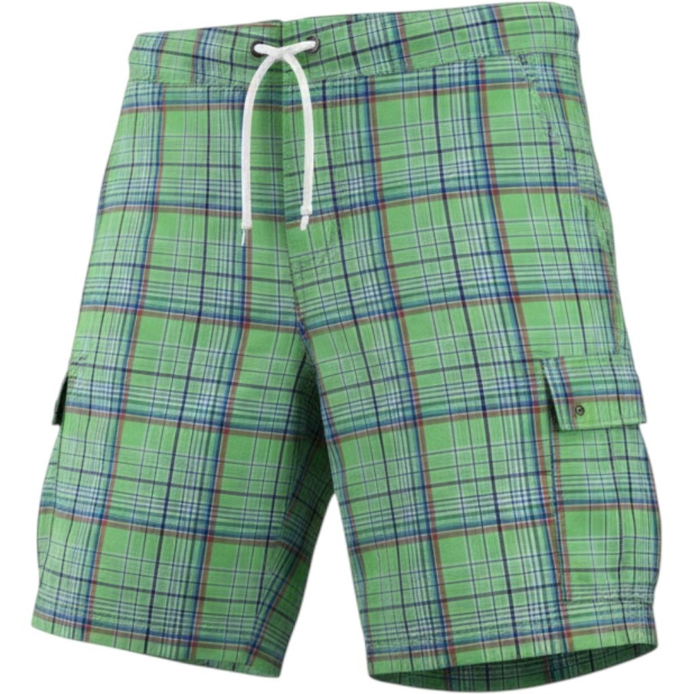 Polo Ralph‎ Lauren Green Plaid Cargo Swim Trunks Board Shorts Mens 40